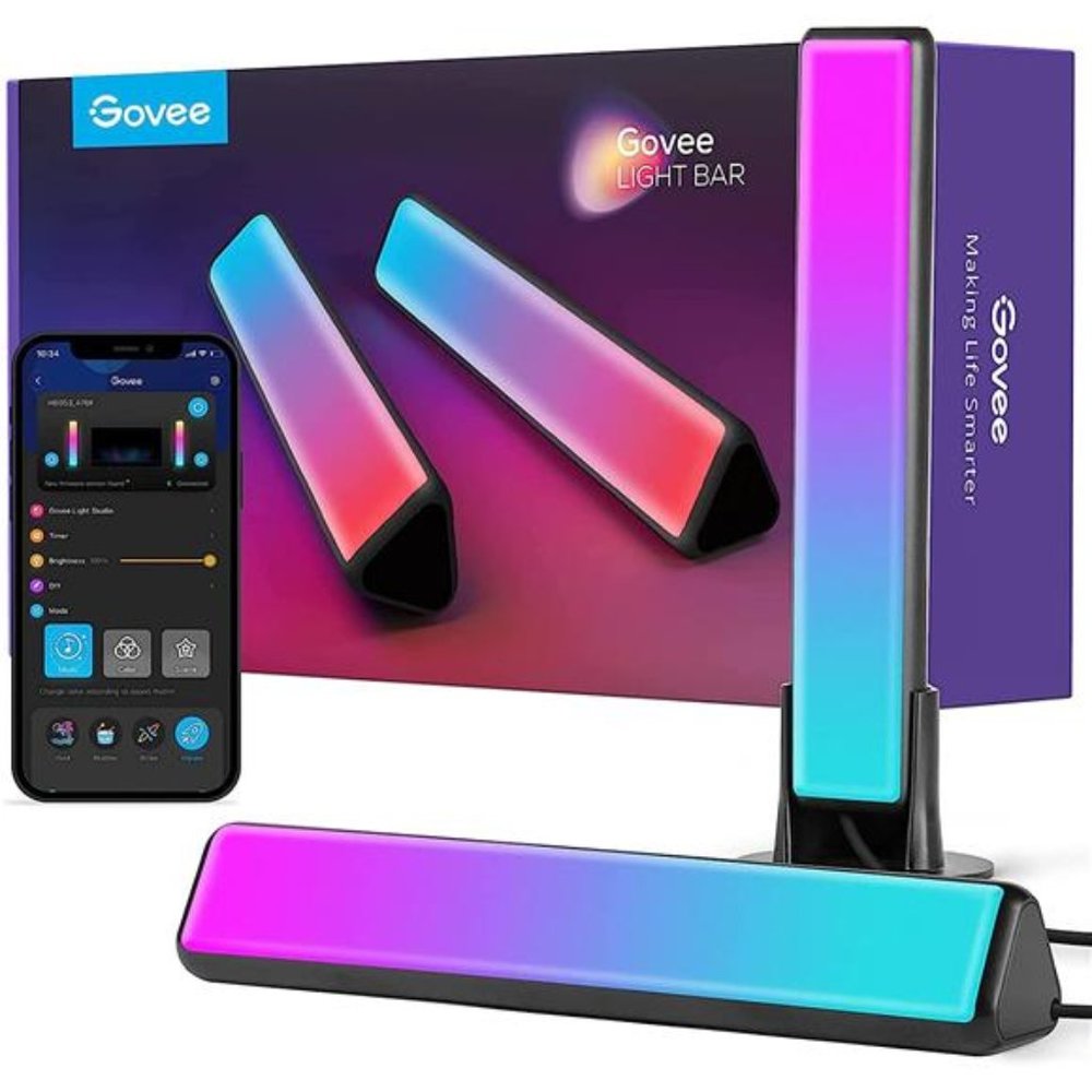 RGBICWW Smart LED Lights with 12Scene and Music Modes, Bluetooth Color Light Bar